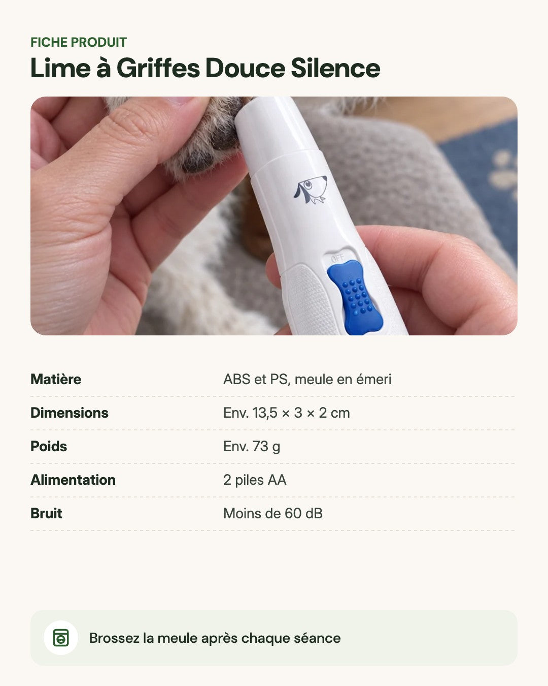 Lime à Griffes Douce Silence – fiche produit
