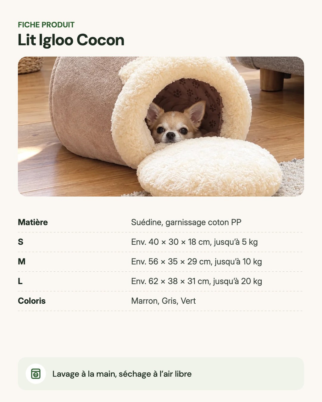 Lit Igloo Cocon – fiche produit