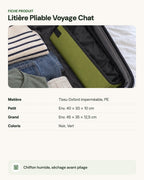 Litière Pliable Voyage Chat – fiche produit