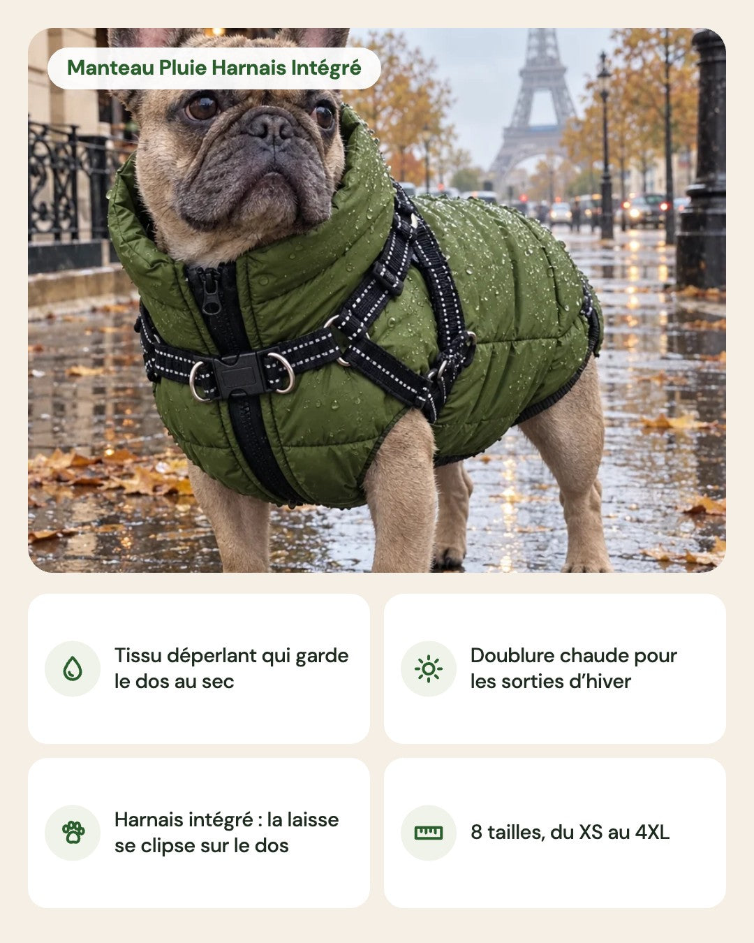 Manteau Pluie Harnais Intégré – points forts