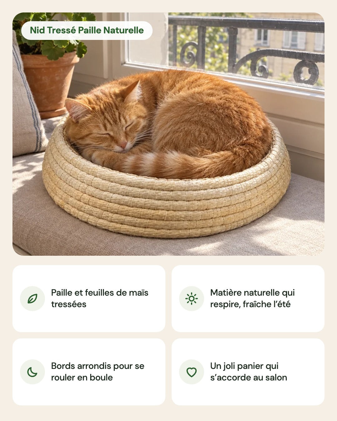 Nid Tressé Paille Naturelle – points forts
