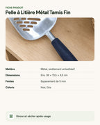Pelle à Litière Métal Tamis Fin – fiche produit