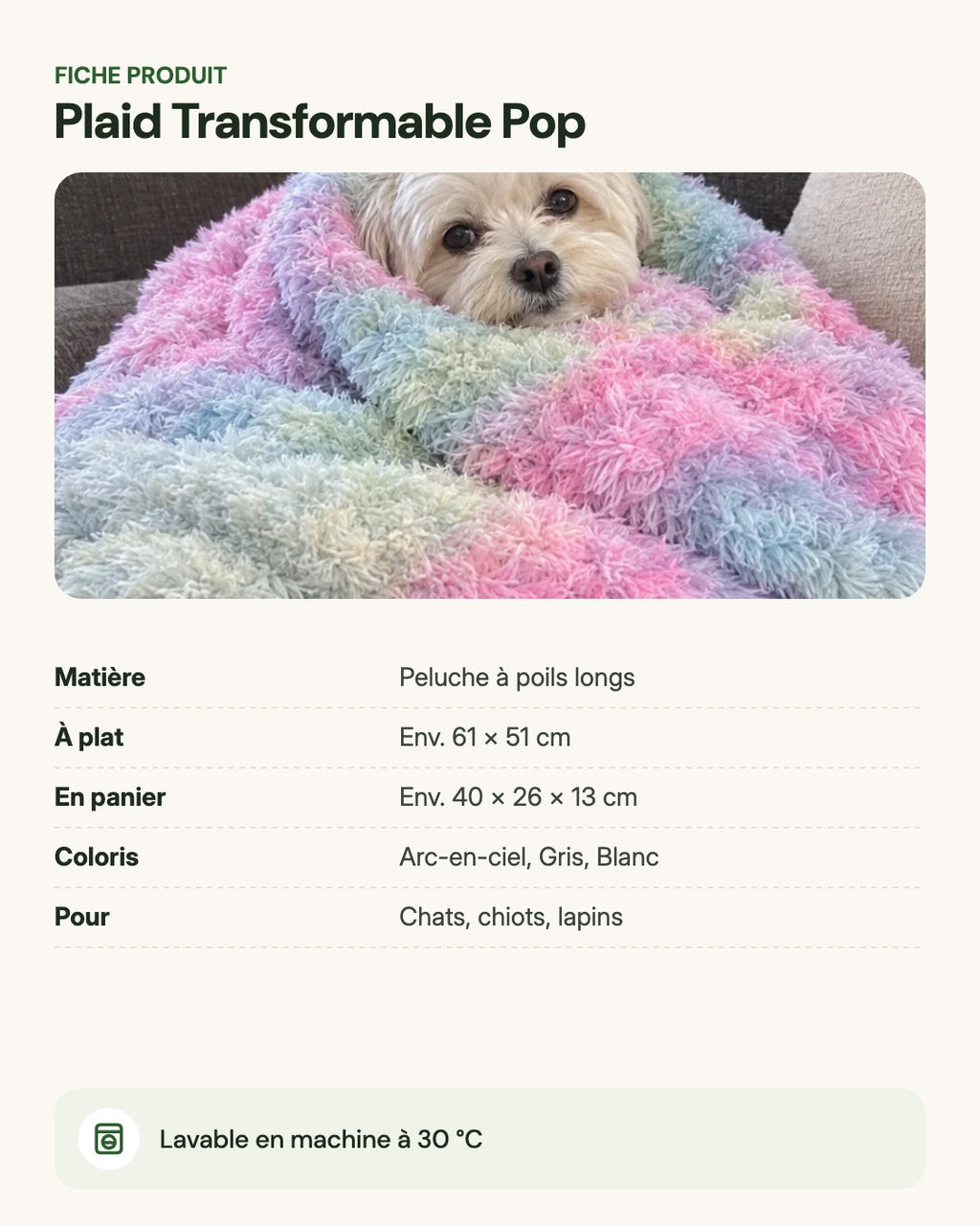 Plaid Transformable Pop – fiche produit
