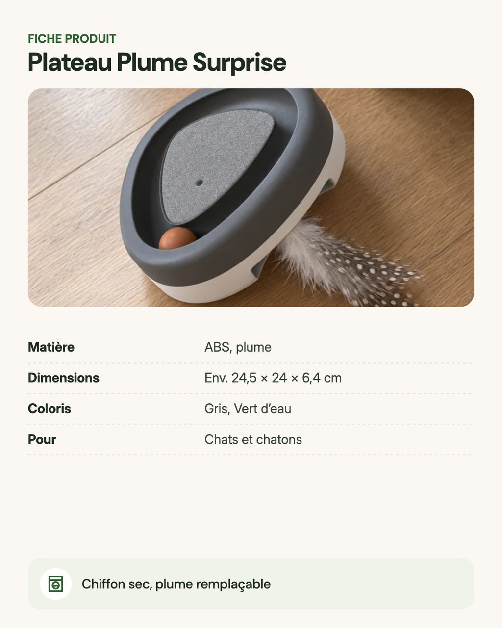 Plateau Plume Surprise – fiche produit