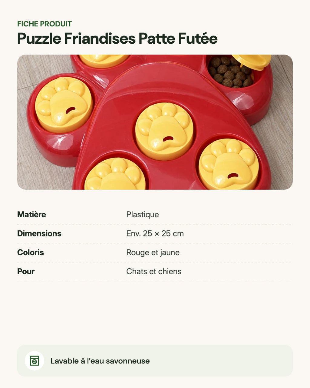 Puzzle Friandises Patte Futée – fiche produit