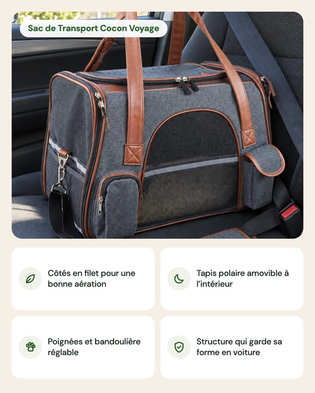 Sac de Transport Cocon Voyage – points forts