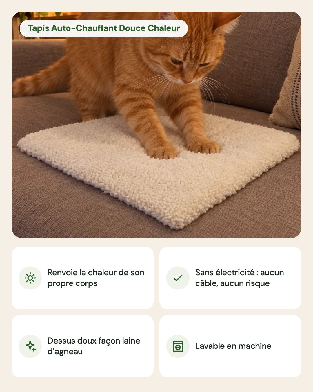 Tapis Auto-Chauffant Douce Chaleur – points forts
