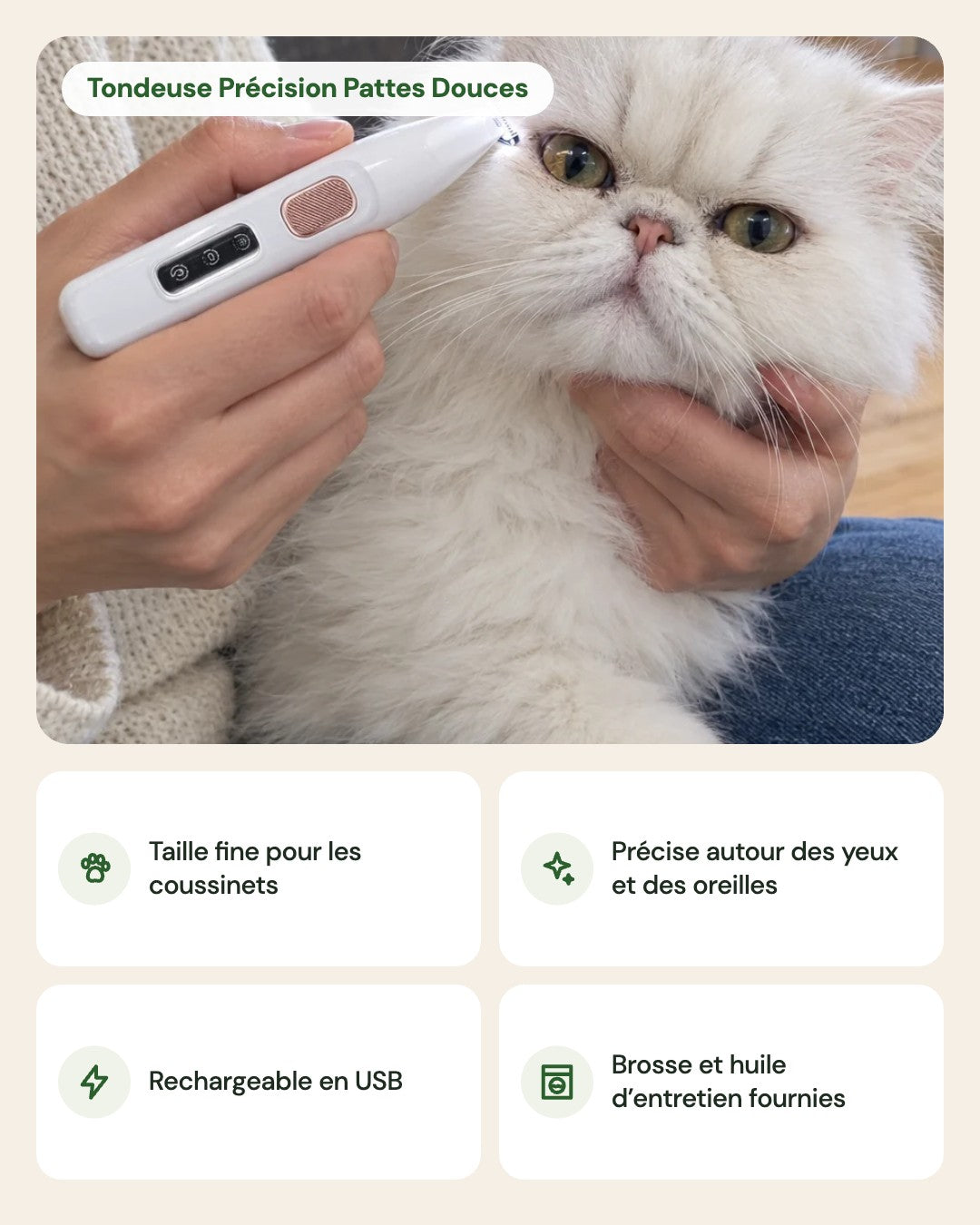 Tondeuse Précision Pattes Douces – points forts