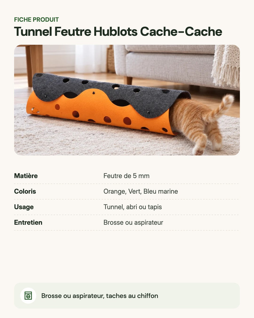 Tunnel Feutre Hublots Cache-Cache – fiche produit